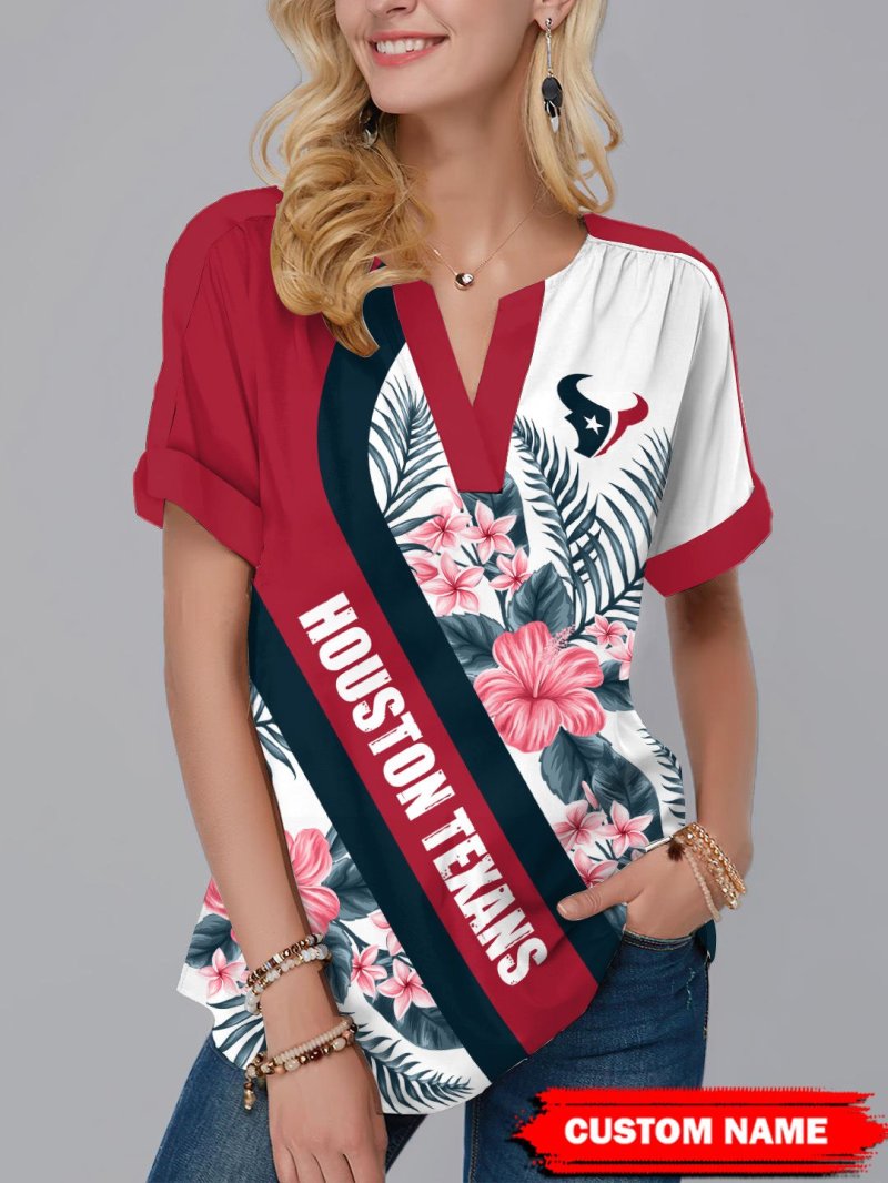 Houston Texans Short Sleeve V-Neck Shirt