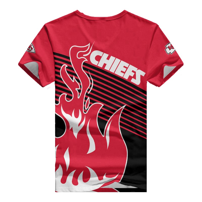 Kansas City Chiefs V-neck Women T-shirt Back View