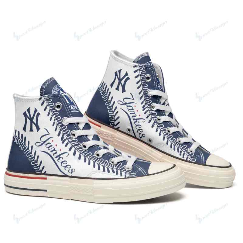 New York Yankees High Top Canvas Shoes 1