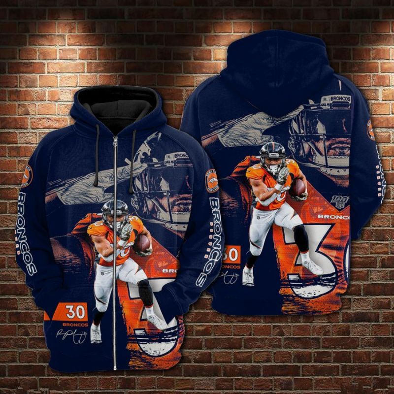 Phillip Lindsay - Denver Broncos Limited Hoodie - Back View