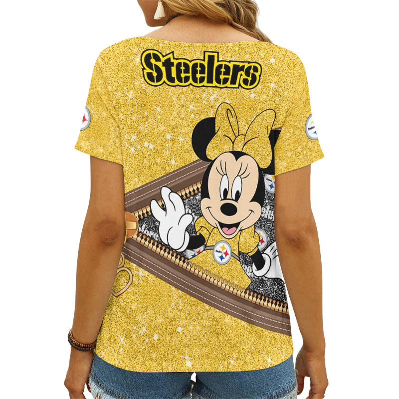 Pittsburgh Steelers Personalized V-neck Women T-shirt Image 2