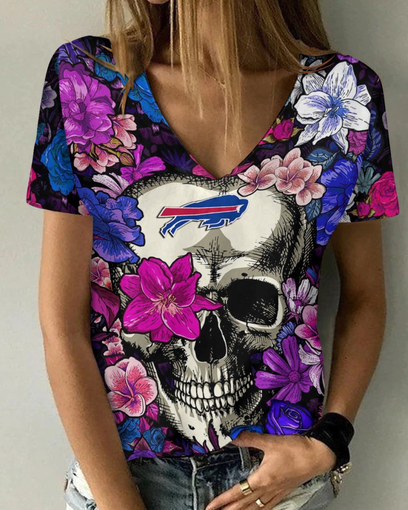 Buffalo Bills V-neck Women T-shirt Front