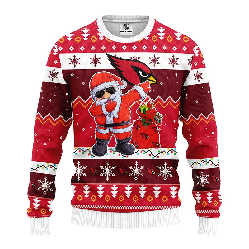 Arizona Cardinals Dabbing Santa Claus Ugly Christmas Sweater