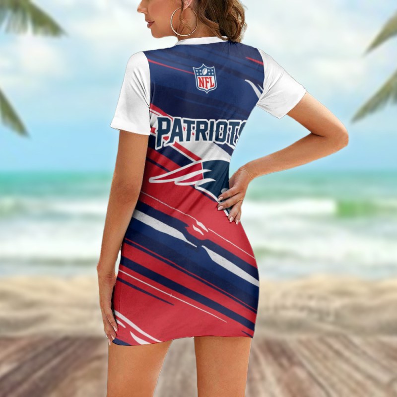 Stylish New England Patriots Bodycon Mini Dress