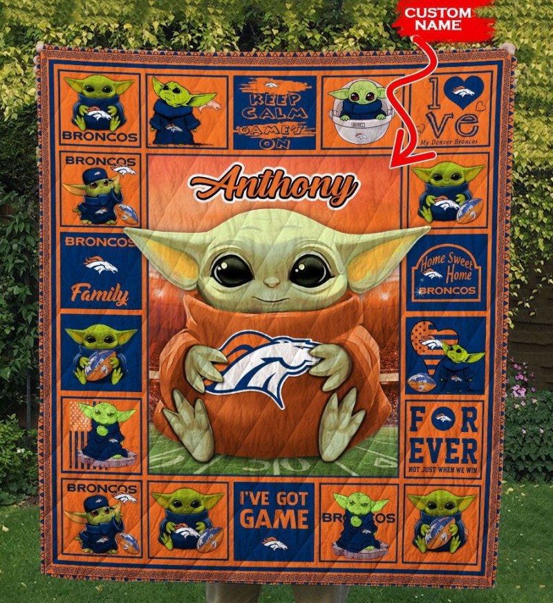 Denver Broncos Personalized Premium Quilt