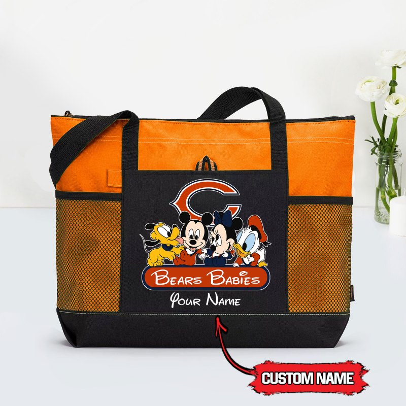 Orange Chicago Bears Tote Bag