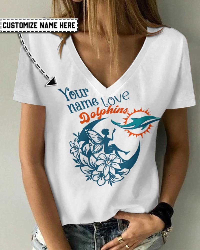 Miami Dolphins Women's V-neck T-shirt