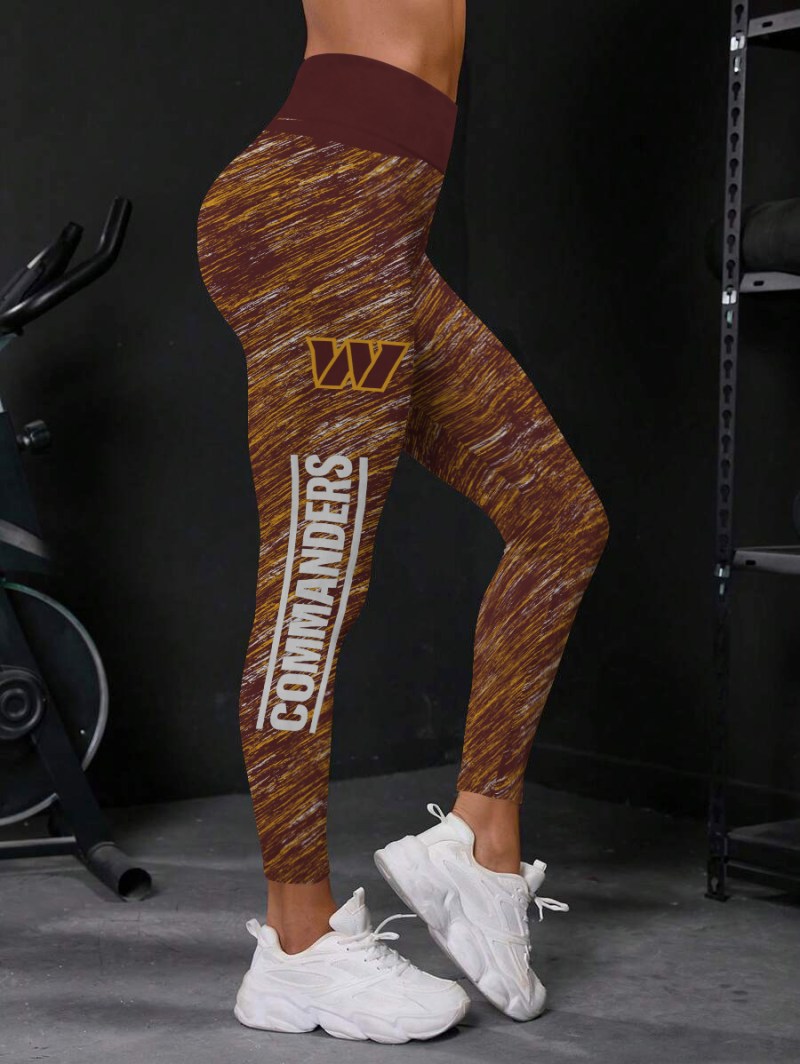 Washington Commanders High Waist Push Up Printed Leggings