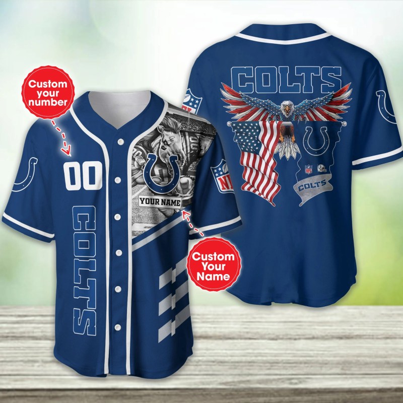 Indianapolis Colts Personalized Baseball Jersey