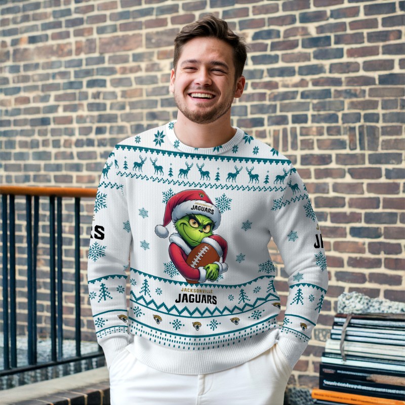 Jacksonville Jaguars Ugly Christmas Sweater Outdoor View 2