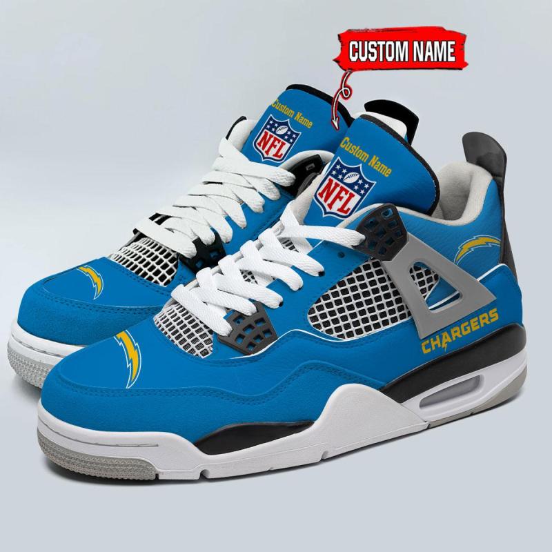 Los Angeles Chargers Personalized AJ4 Sneaker 3