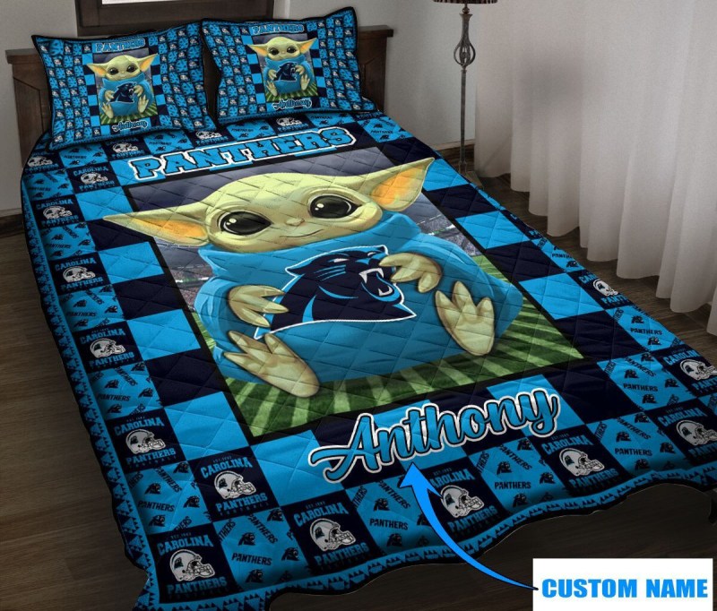 Carolina Panthers Personalized Quilt Set