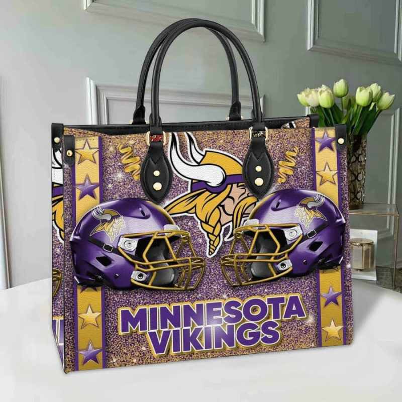 Minnesota Vikings Leather Hand Bag
