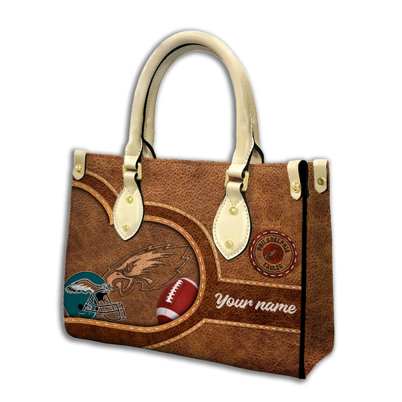 Philadelphia Eagles Personalized Leather Hand Bag Image 2