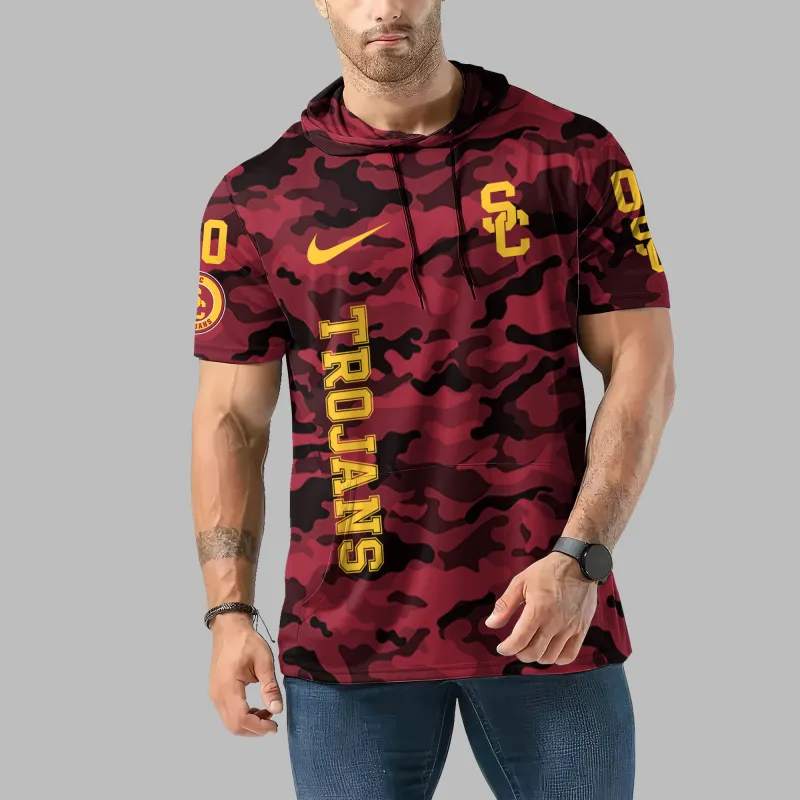 USC Trojans Camo Short Sleeve Hoodie