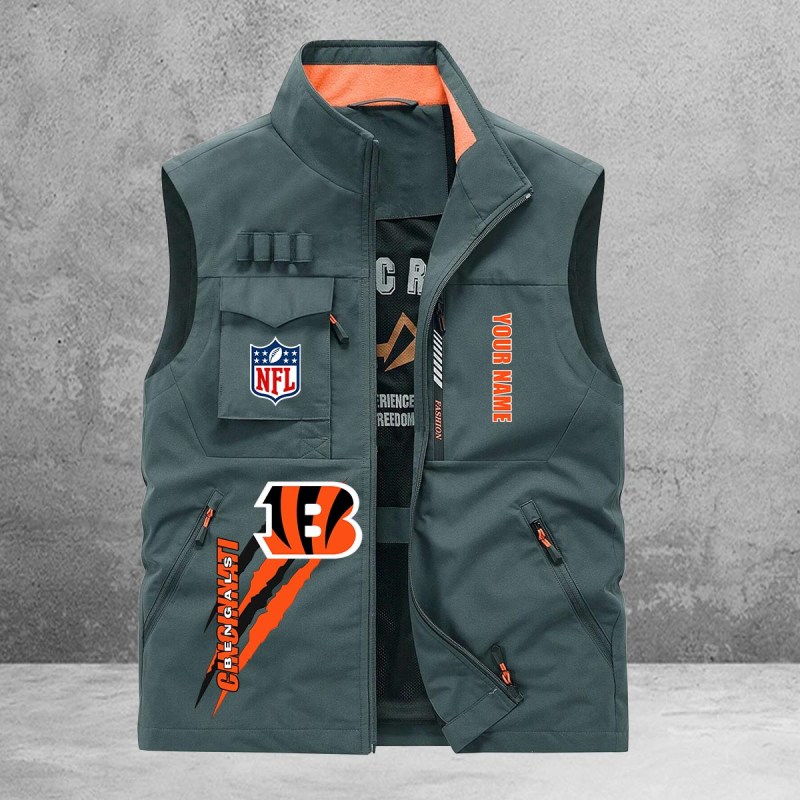 Cincinnati Bengals New Personalized Multi-Pockets Vest