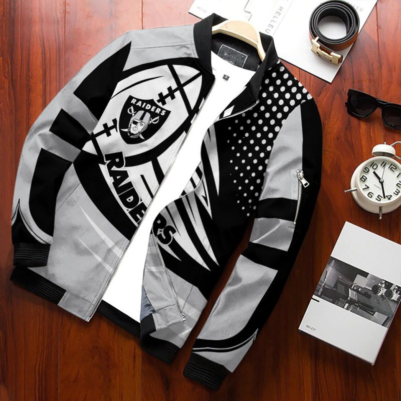 Las Vegas Raiders Bomber Jacket Detail