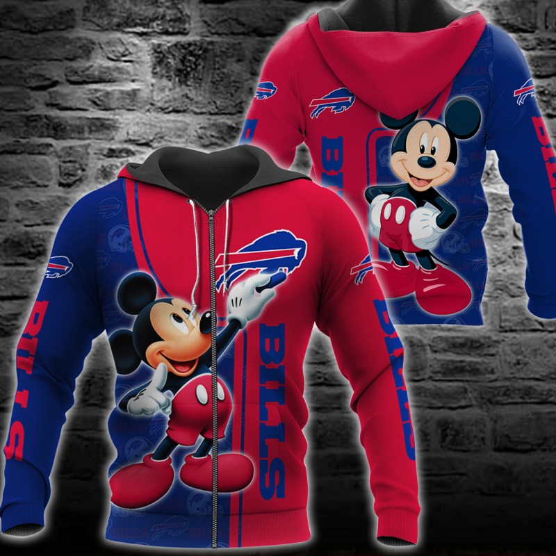 Buffalo Bills Mickey All Over Printed Ugly Christmas Sweater Back View