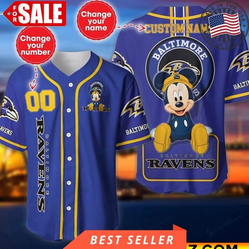 Baltimore Ravens Personalized Baseball Jersey