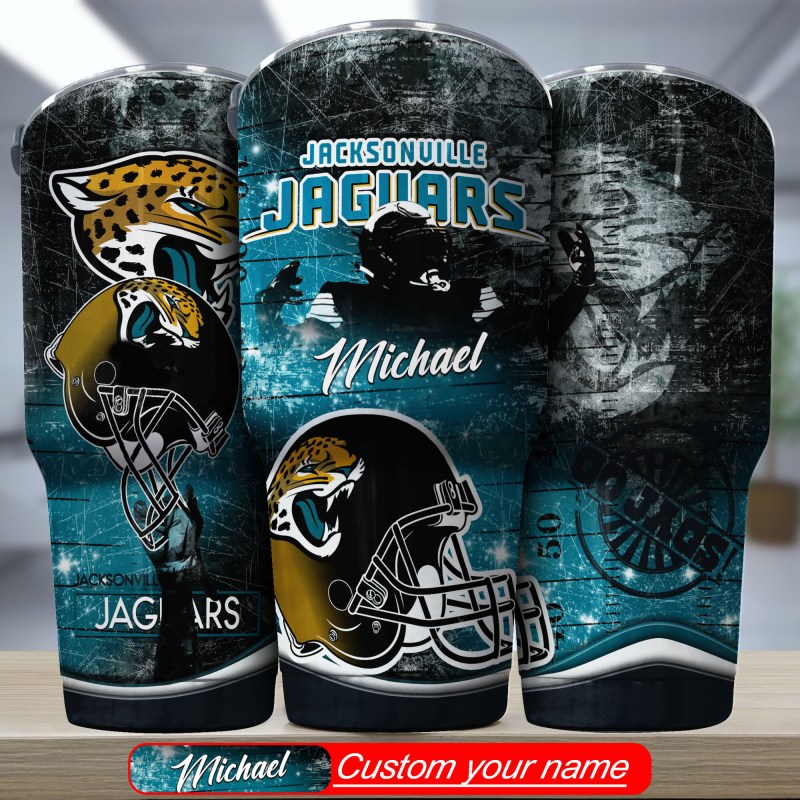 Jacksonville Jaguars Personalized Tumbler Front View