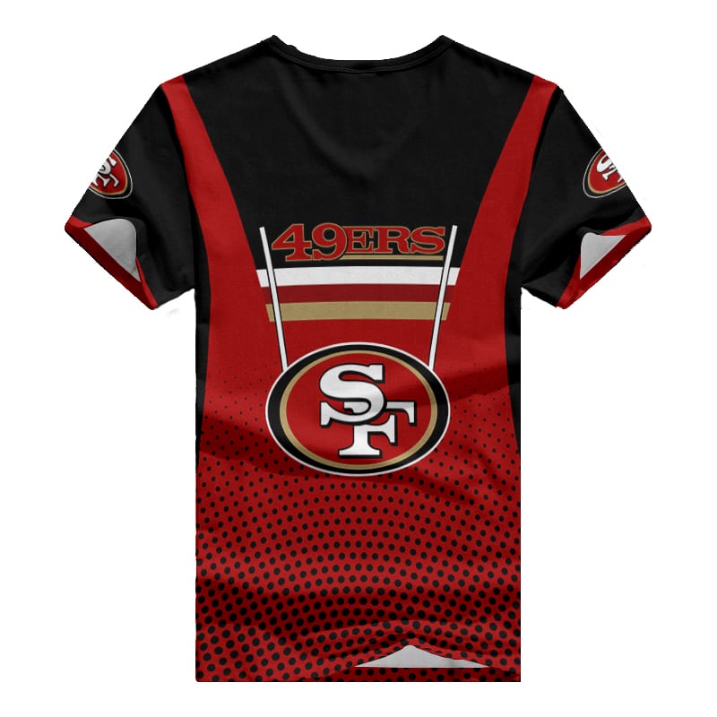 San Francisco 49ers V-neck Women T-shirt Back View