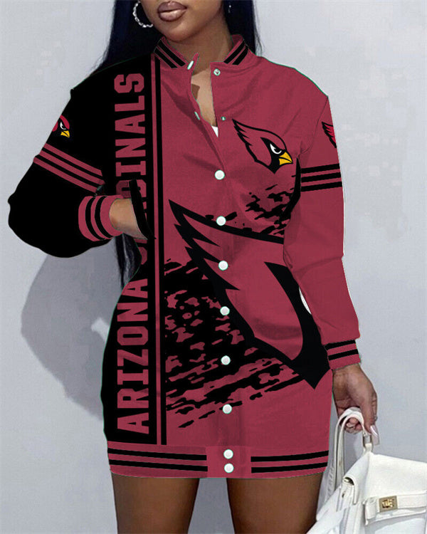 Arizona Cardinals Women's Button Down Jacket Dress