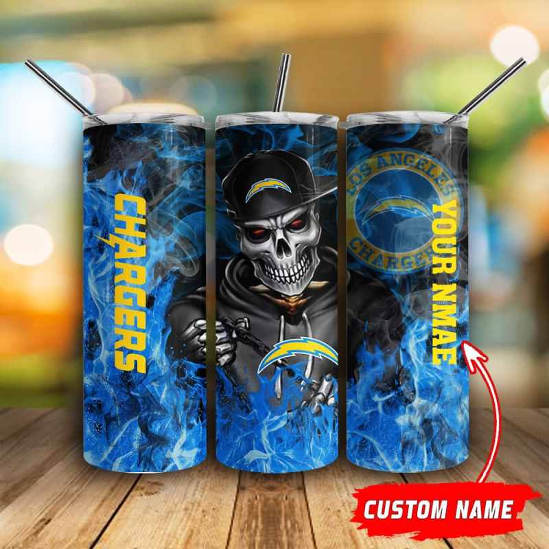 Los Angeles Chargers Personalized Glitter Tumbler