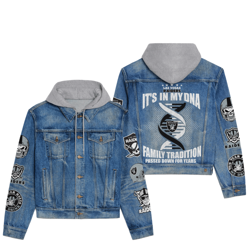 Las Vegas Raiders Premium Hooded Denim Jacket