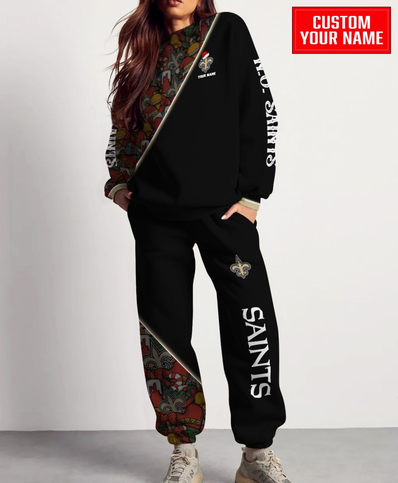New Orleans Saints Christmas Pattern Unisex Combo Sweatshirt And Sweatpants