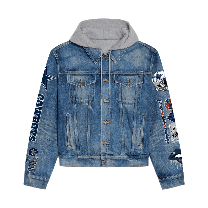Dallas Cowboys Premium Hooded Denim Jacket View 2