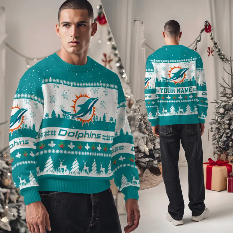 Miami Dolphins Premium Ugly Christmas Sweater - MK Studio