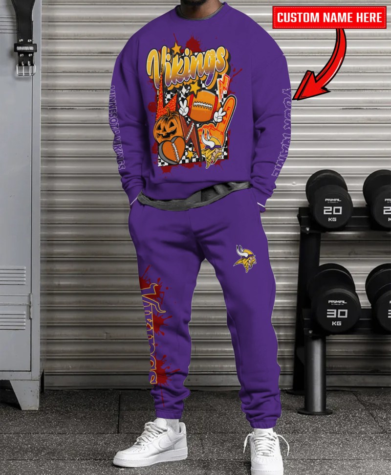 Minnesota Vikings Halloween Collection Sweatshirt and Sweatpants Set