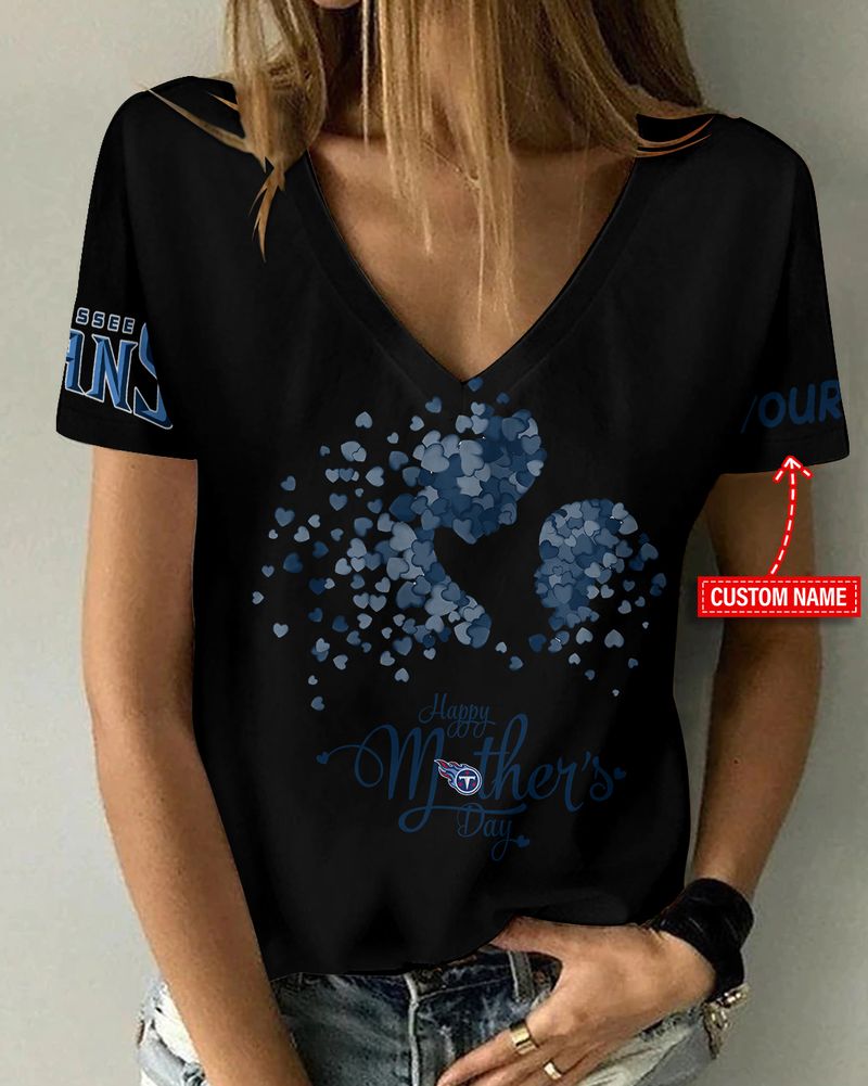 Tennessee Titans Happy Mother's Day Summer Women V-Neck T-Shirt