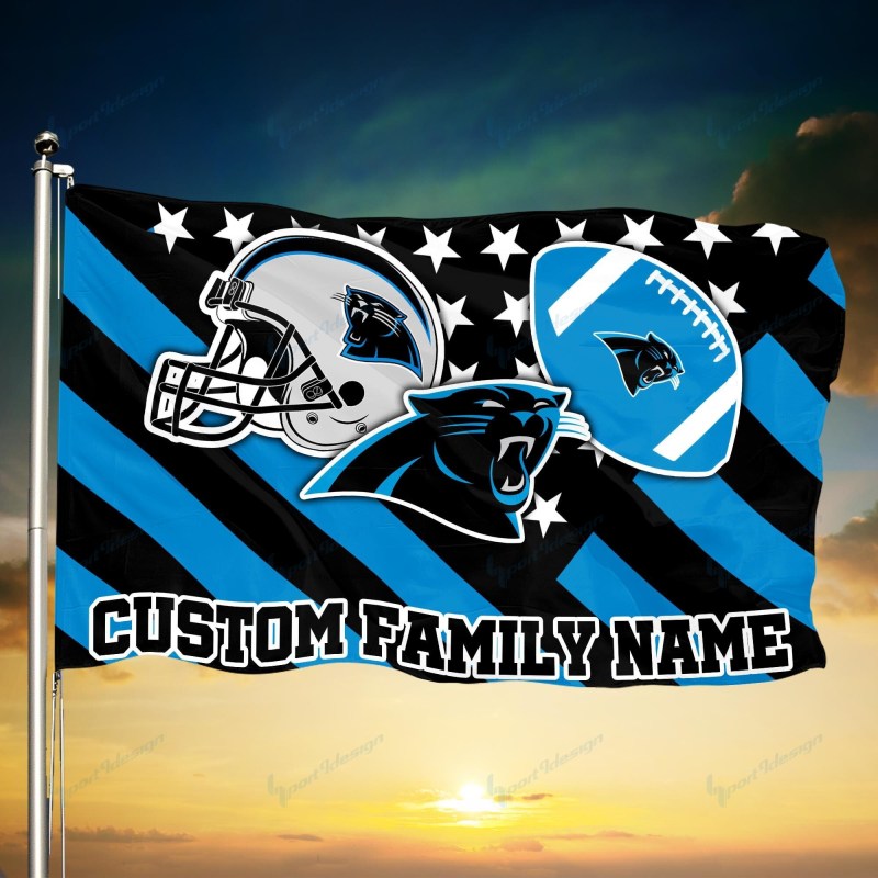Carolina Panthers Personalized Flag Front View