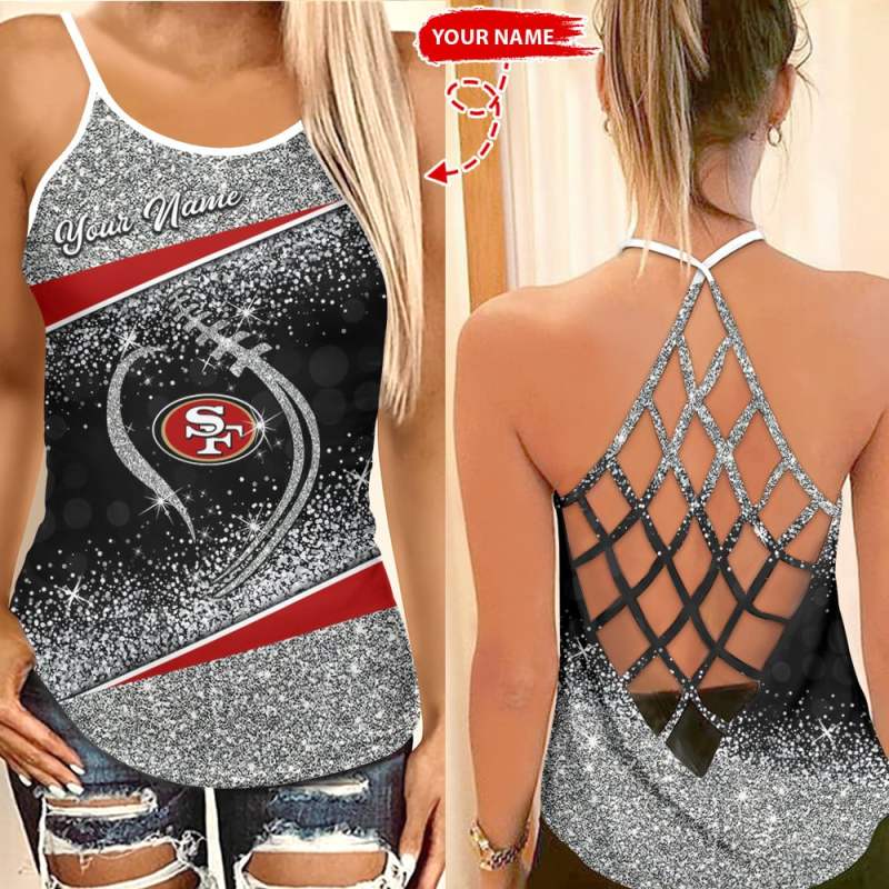 San Francisco 49ers Personalized Criss Cross Tank Top BGCCTANK165 1 San Francisco 49ers Personalized Criss Cross Tank Top