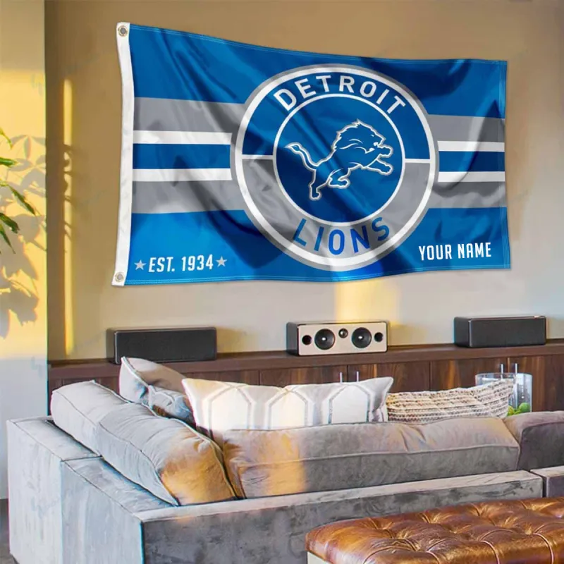 Detroit Lions Personalized Flag