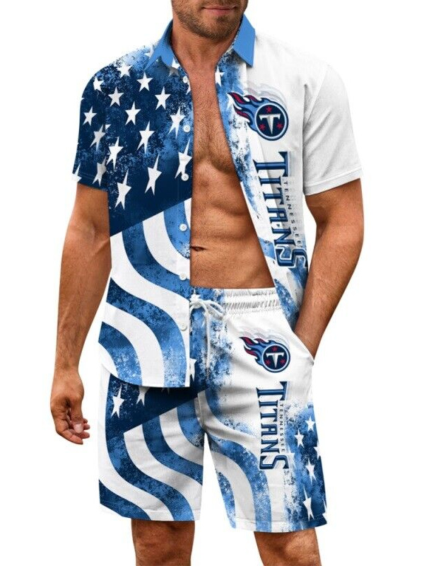Tennessee Titans Combo Hawaiian Shirt and Shorts