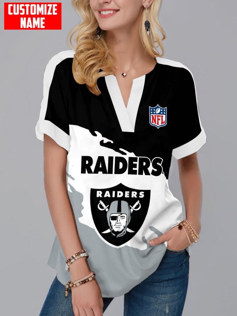 Las Vegas Raiders Personalized Fashion Short Sleeve V-Neck Shirt