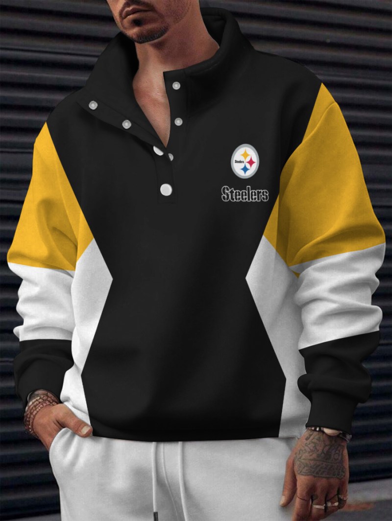 Pittsburgh Steelers Casual Colorful Stand Collar Sweatshirt
