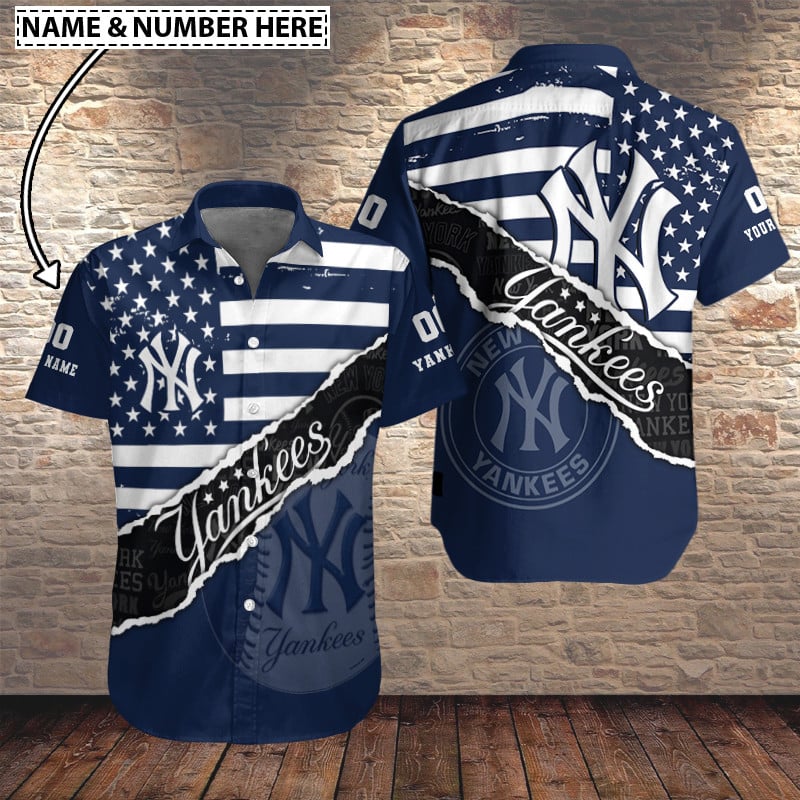 Personalized New York Yankees Button Shirt BB739