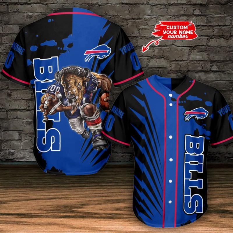 Buffalo Bills Personalized Baseball Jersey