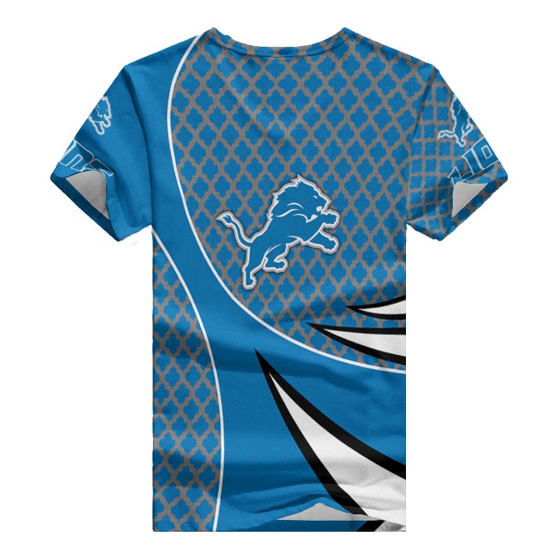 Detroit Lions Women's V-Neck T-Shirt Back View