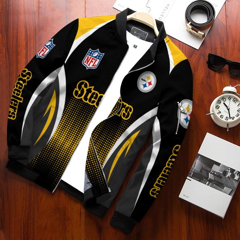 Pittsburgh Steelers Personalized Bomber Jacket Back