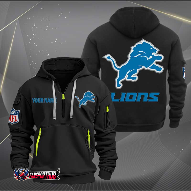 Detroit Lions Quarter Zip Hoodie