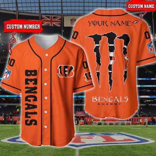 Cincinnati Bengals Personalized Baseball Jersey Front
