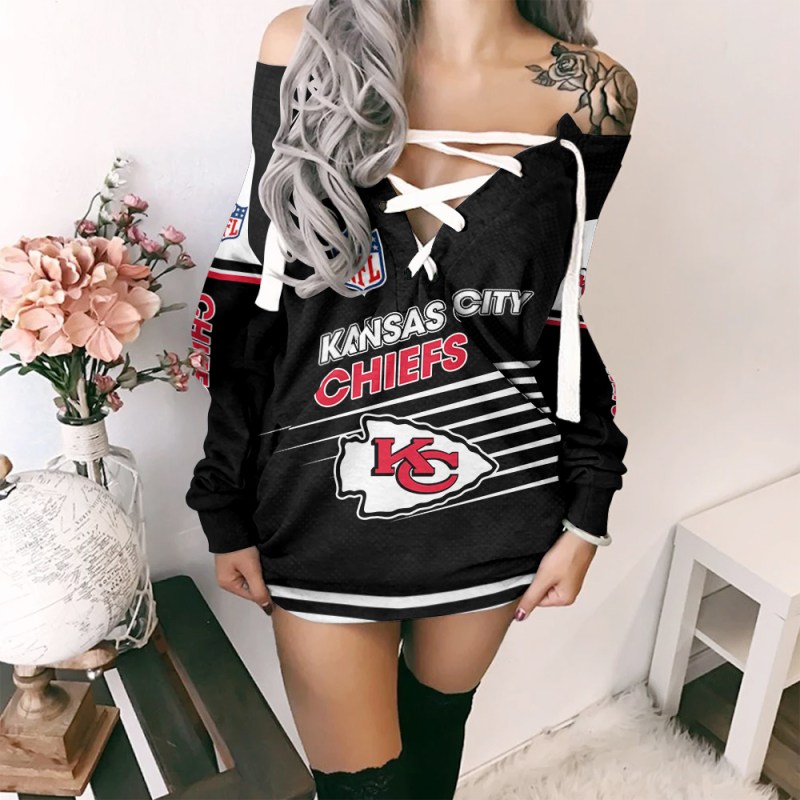 Kansas City Chiefs Lace-Up Sweatshirt - Mockup 2