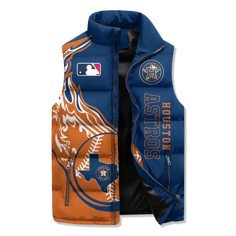 Houston Astros Premium Sleeveless Puffer Jacket - Back View