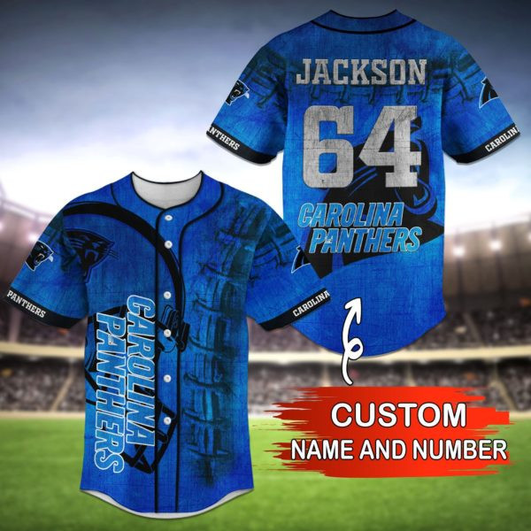 Carolina Panthers Personalized Baseball Jersey