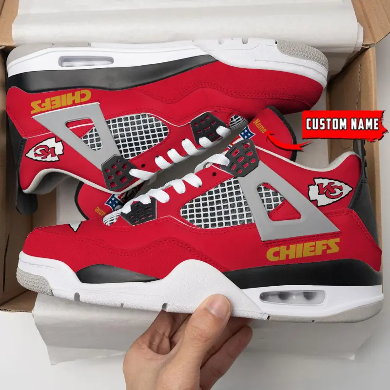 Kansas City Chiefs Personalized AJ4 Sneaker Image 3