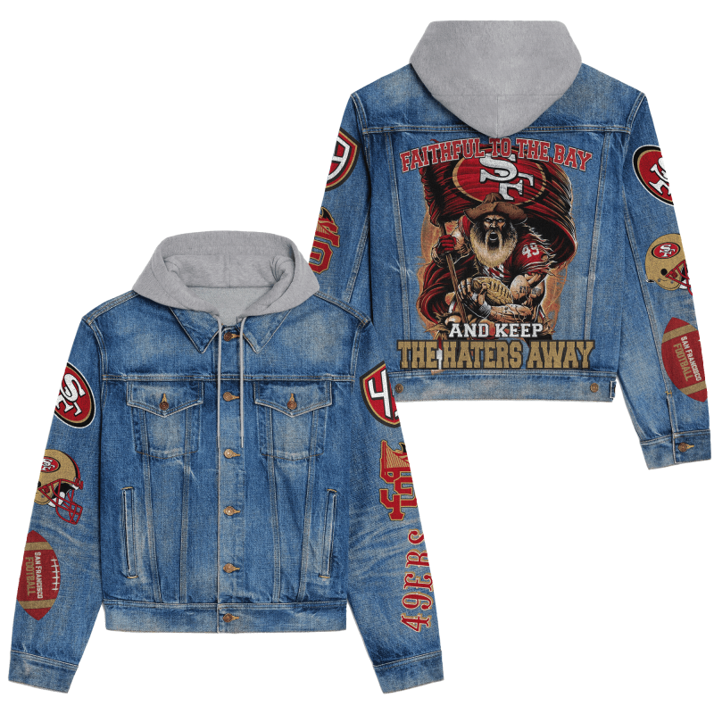 San Francisco 49ers Premium Hooded Denim Jacket